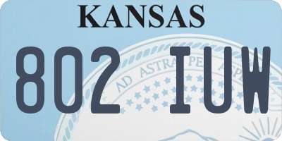 KS license plate 802IUW