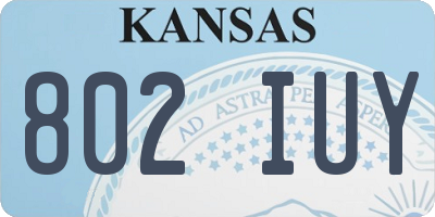 KS license plate 802IUY