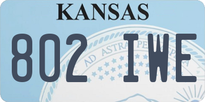 KS license plate 802IWE