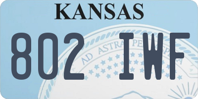 KS license plate 802IWF