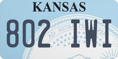 KS license plate 802IWI