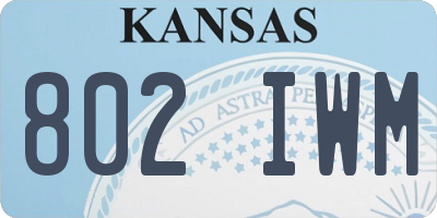 KS license plate 802IWM