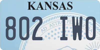 KS license plate 802IWO