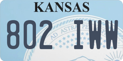KS license plate 802IWW