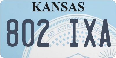 KS license plate 802IXA