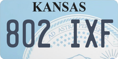 KS license plate 802IXF