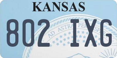 KS license plate 802IXG
