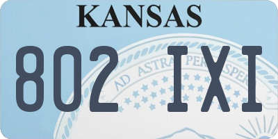 KS license plate 802IXI