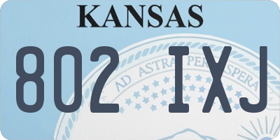 KS license plate 802IXJ