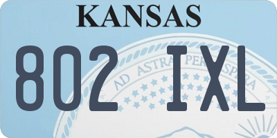 KS license plate 802IXL