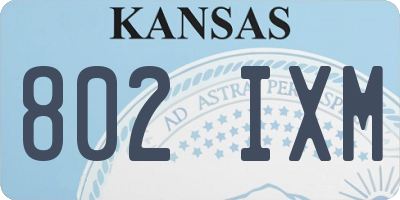 KS license plate 802IXM