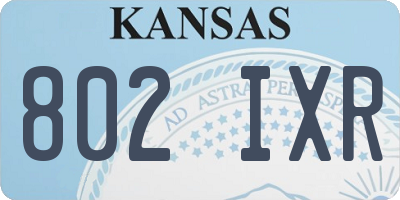 KS license plate 802IXR