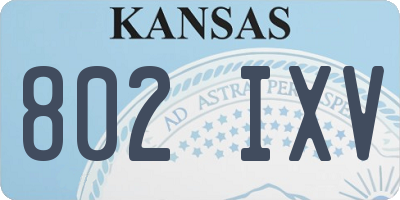 KS license plate 802IXV