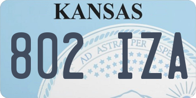KS license plate 802IZA
