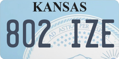 KS license plate 802IZE