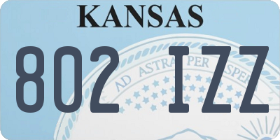 KS license plate 802IZZ