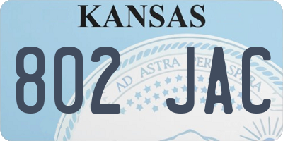KS license plate 802JAC