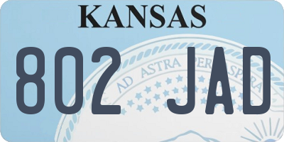 KS license plate 802JAD