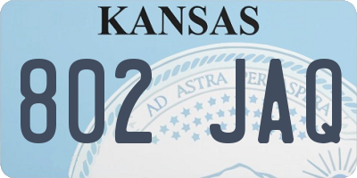 KS license plate 802JAQ