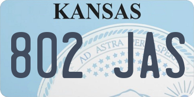 KS license plate 802JAS
