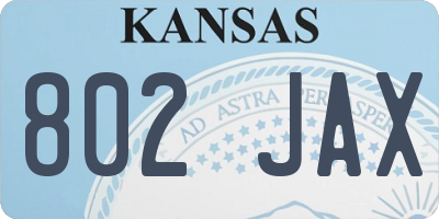 KS license plate 802JAX