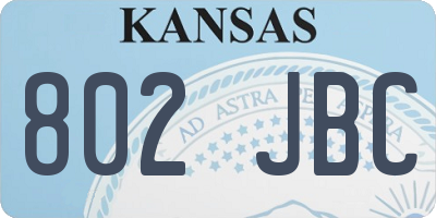 KS license plate 802JBC