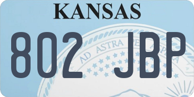 KS license plate 802JBP