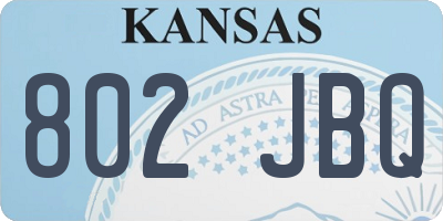 KS license plate 802JBQ