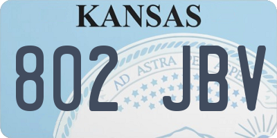 KS license plate 802JBV