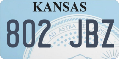 KS license plate 802JBZ