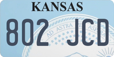 KS license plate 802JCD