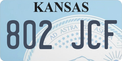 KS license plate 802JCF