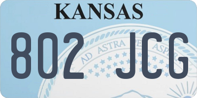 KS license plate 802JCG