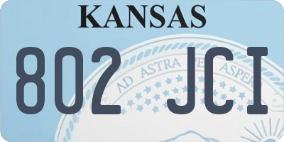 KS license plate 802JCI