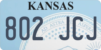 KS license plate 802JCJ