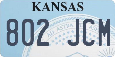 KS license plate 802JCM