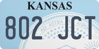 KS license plate 802JCT