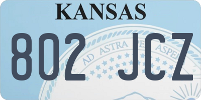 KS license plate 802JCZ