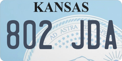 KS license plate 802JDA