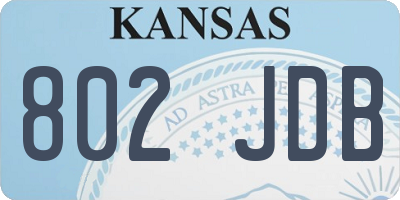 KS license plate 802JDB