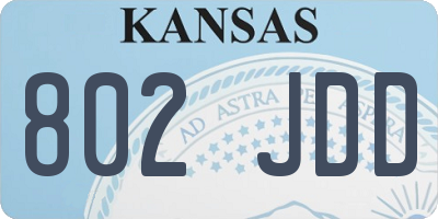 KS license plate 802JDD