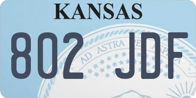 KS license plate 802JDF