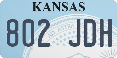 KS license plate 802JDH