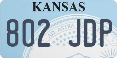 KS license plate 802JDP