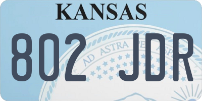 KS license plate 802JDR