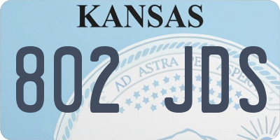 KS license plate 802JDS