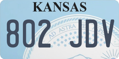 KS license plate 802JDV