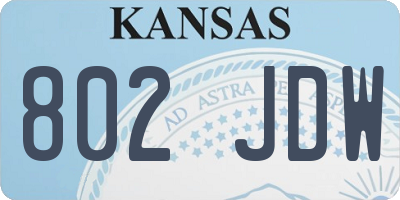 KS license plate 802JDW