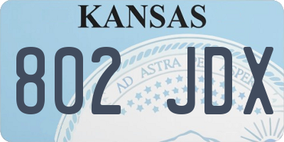 KS license plate 802JDX