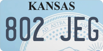 KS license plate 802JEG